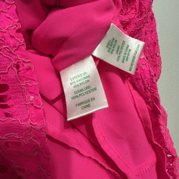 Lilly Pulitzer Hot Pink Lace Halter Top Mini Tent Dress Womens Size XS - Picture 4 of 9